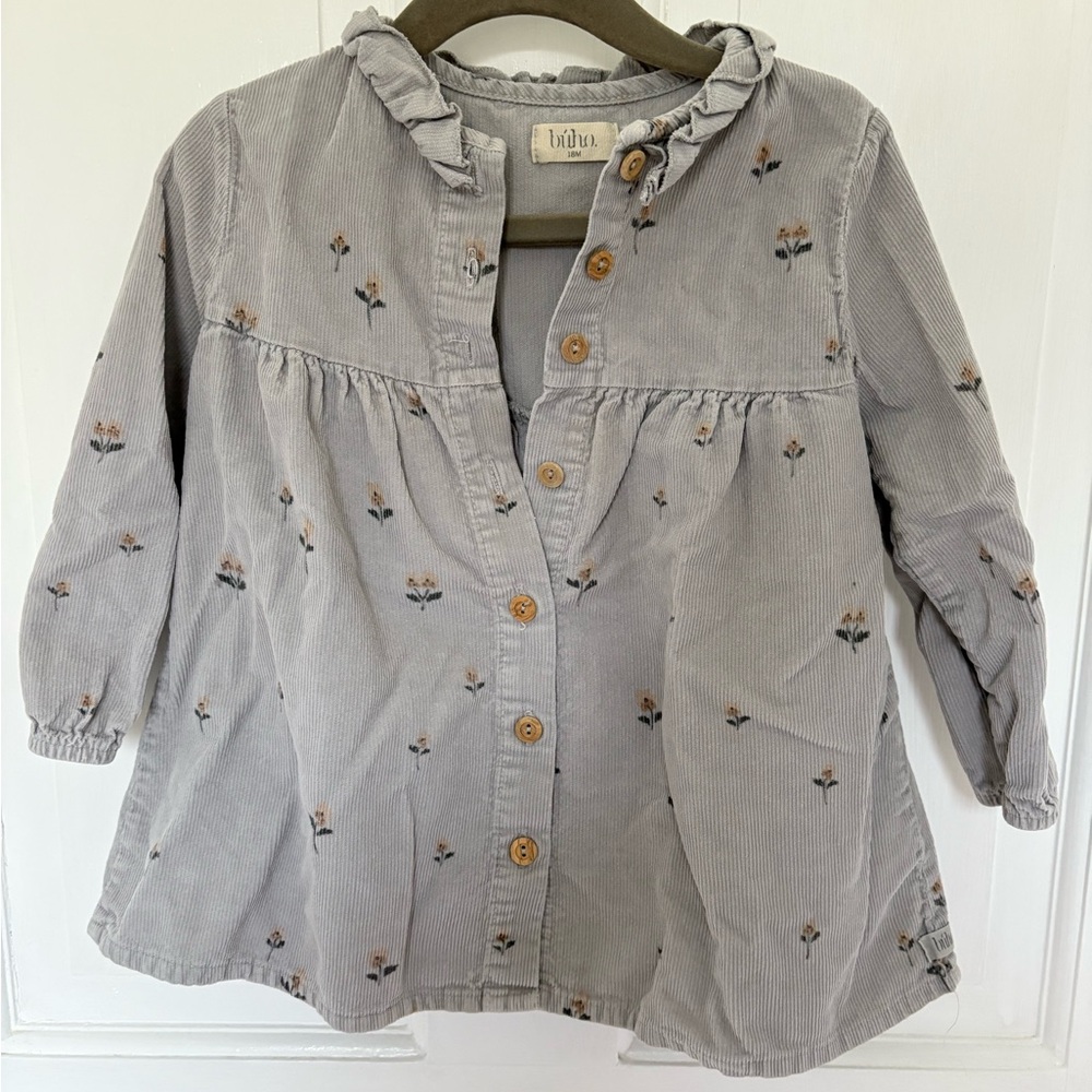 Corduroy Light Gray and floral dress